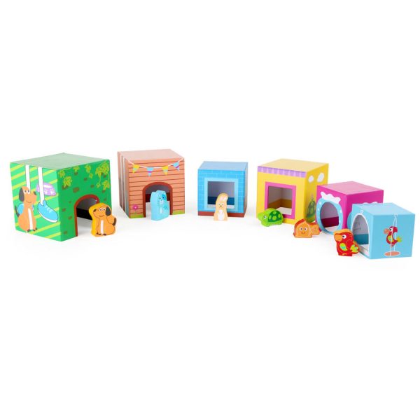 Houten kubussen stapelen (Dieren) - Afbeelding 3