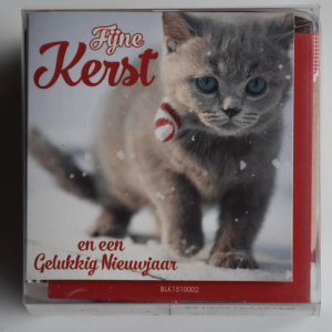 Doosje 24 kerstkaarten Poes