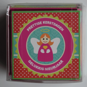 Doosje 24 kerstkaarten Paars