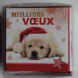 Doosje 24 kerstkaarten Hond (Frans)