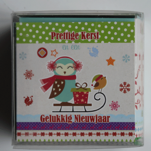 Doosje 24 kerstkaarten Sneeuw