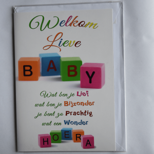 Grote kaart: Welkom lieve baby