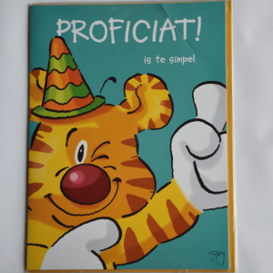 Grote kaart: Proficiat - Happy birthday