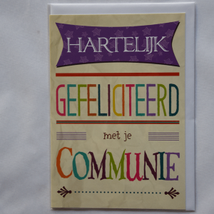 Hartelijk gefeliciteerd met je communie