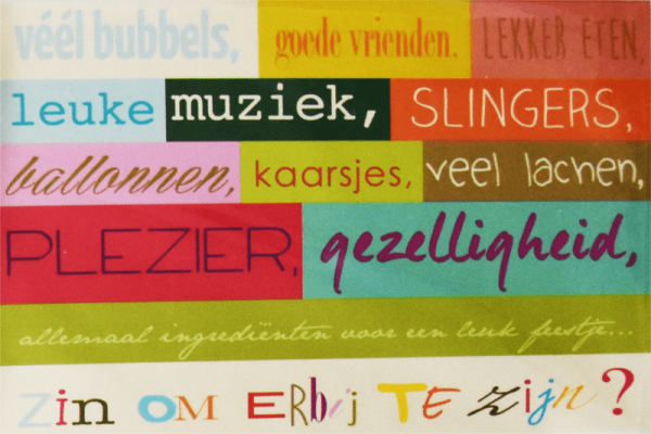 Uitnodigingskaartjes 5 stuks met enveloppe - Ingrediënten