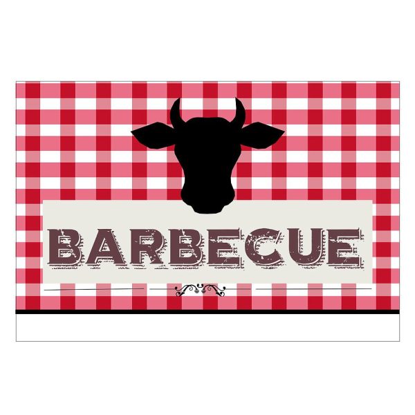 Uitnodigingskaartjes 5 stuks met enveloppe - Barbecue